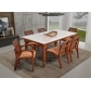 MESA ATLANTA REFINATTO 2200mm x 1000mm COM VIDRO OFF WHITE REFINATTO